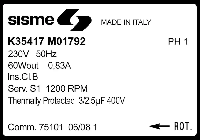 6185001792-MOTEUR SISME K35417MO1792 2