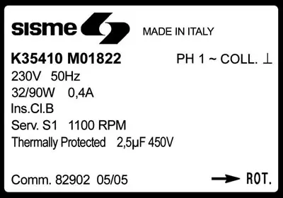 6185001822-MOTEUR SISME K35410MO1822 2