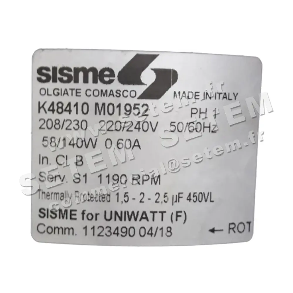 6185001952-MOTEUR SISME K48410MO1952