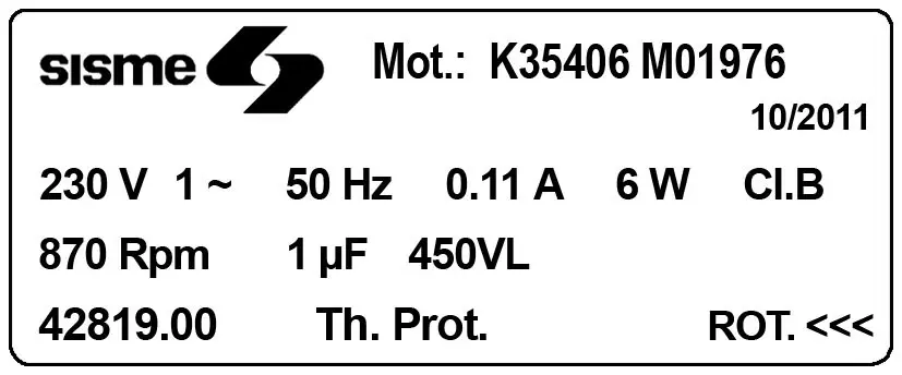 6185001976-MOTEUR SISME K35406M01976 "42819.00" 2
