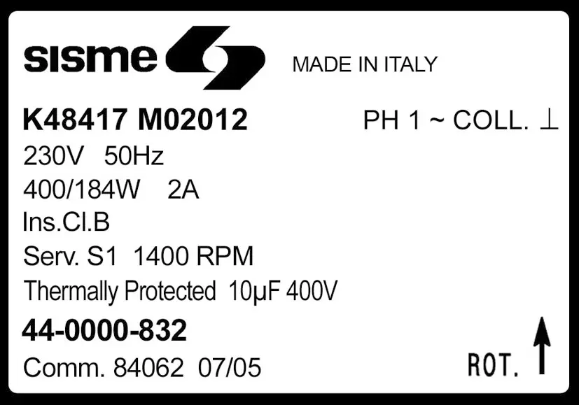 6185002012-MOTEUR SISME K48417MO2012 "440000832" 2