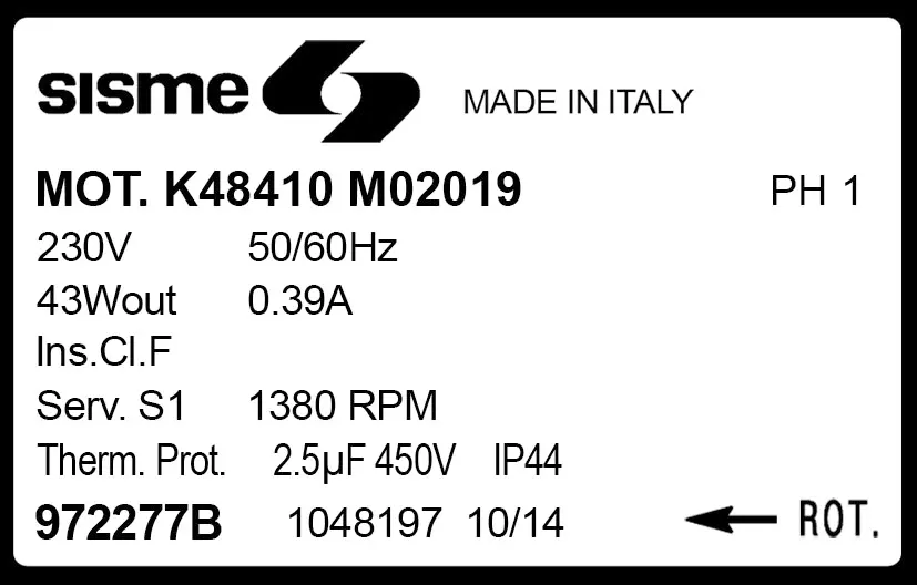 6185002019-MOTEUR SISME K48410M02019 "972277B" 2