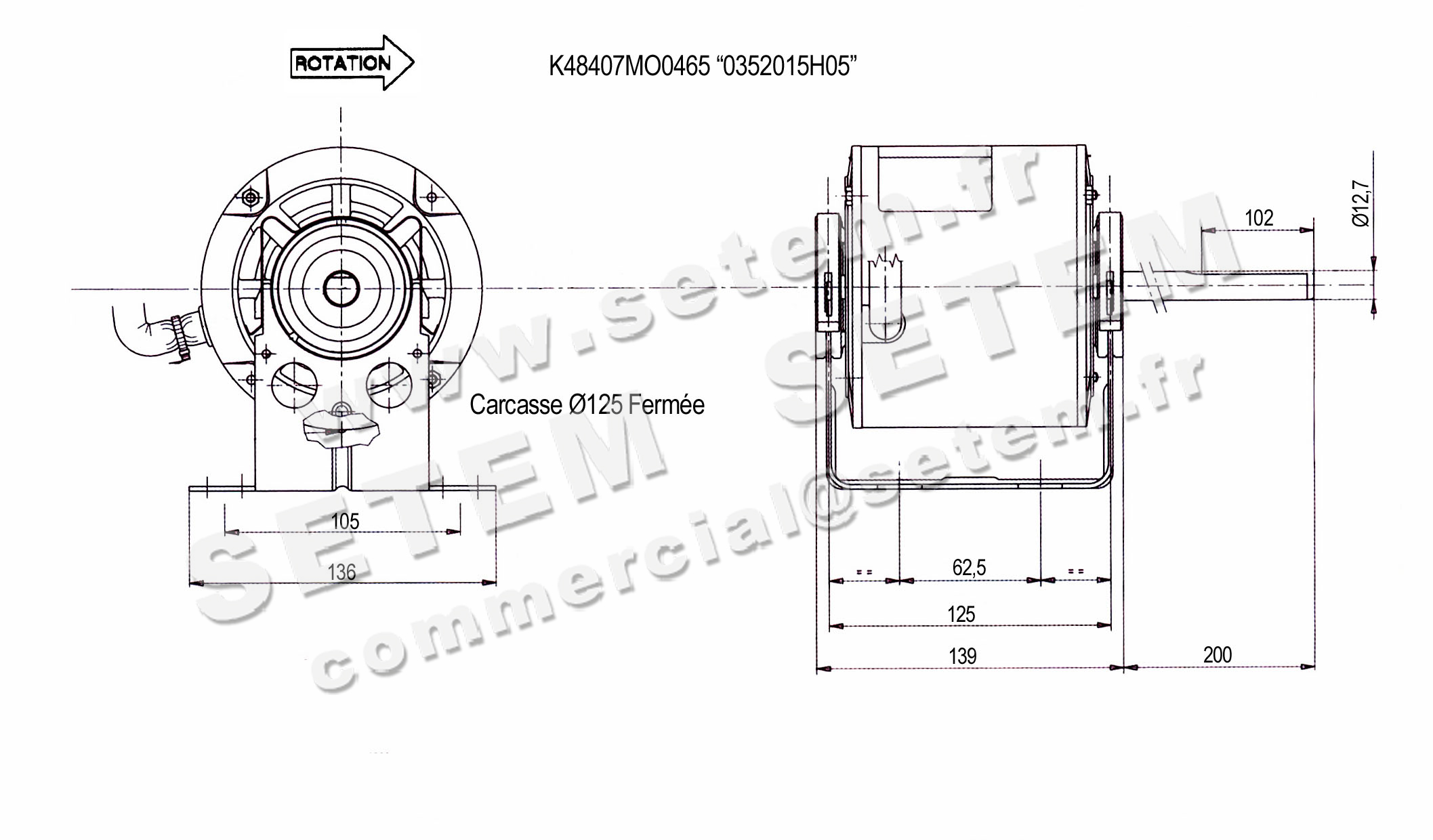 6185002025-MOTEUR SISME K48407MO0465 "0352015H05" 4