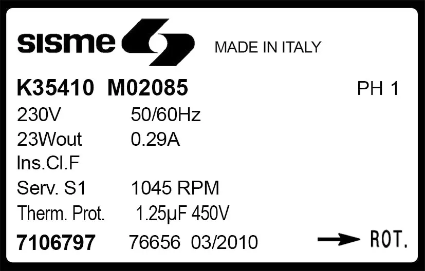 6185002085-MOTEUR SISME K35410M02085 "7106797" 2