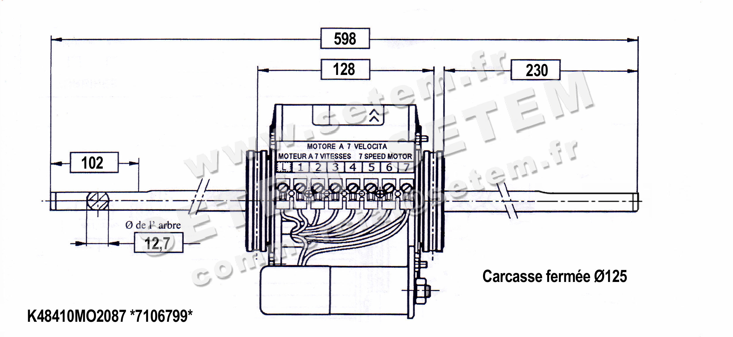6185002087-MOTEUR SISME K48410MO2087 "7106799" 3