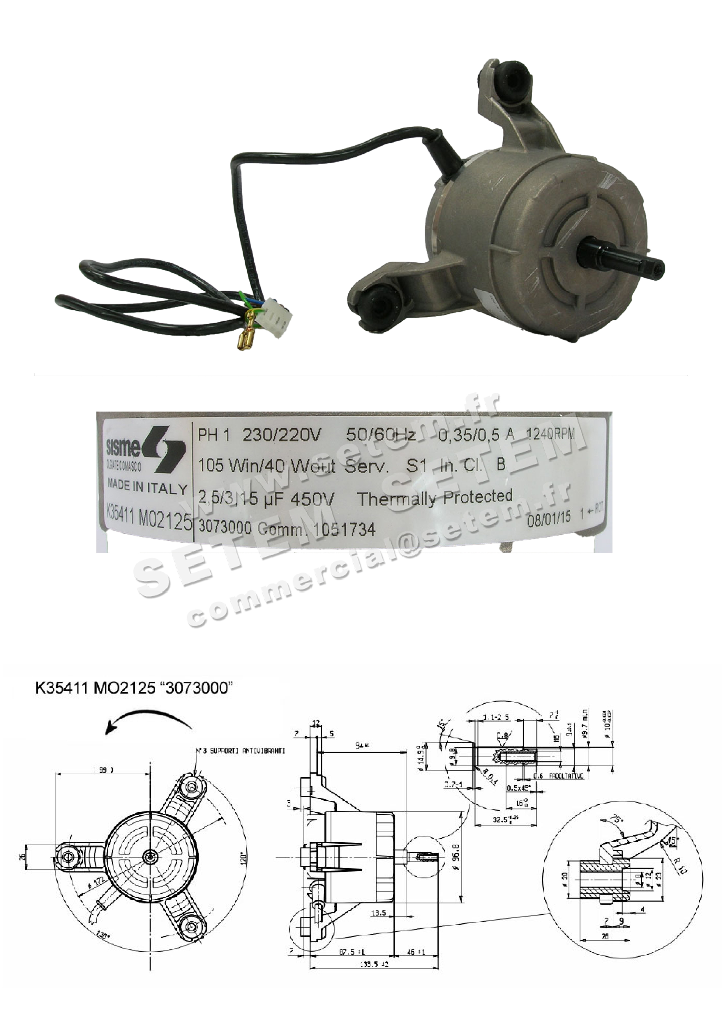 6185002125-MOTEUR SISME K35411M02125 "3073000" 5