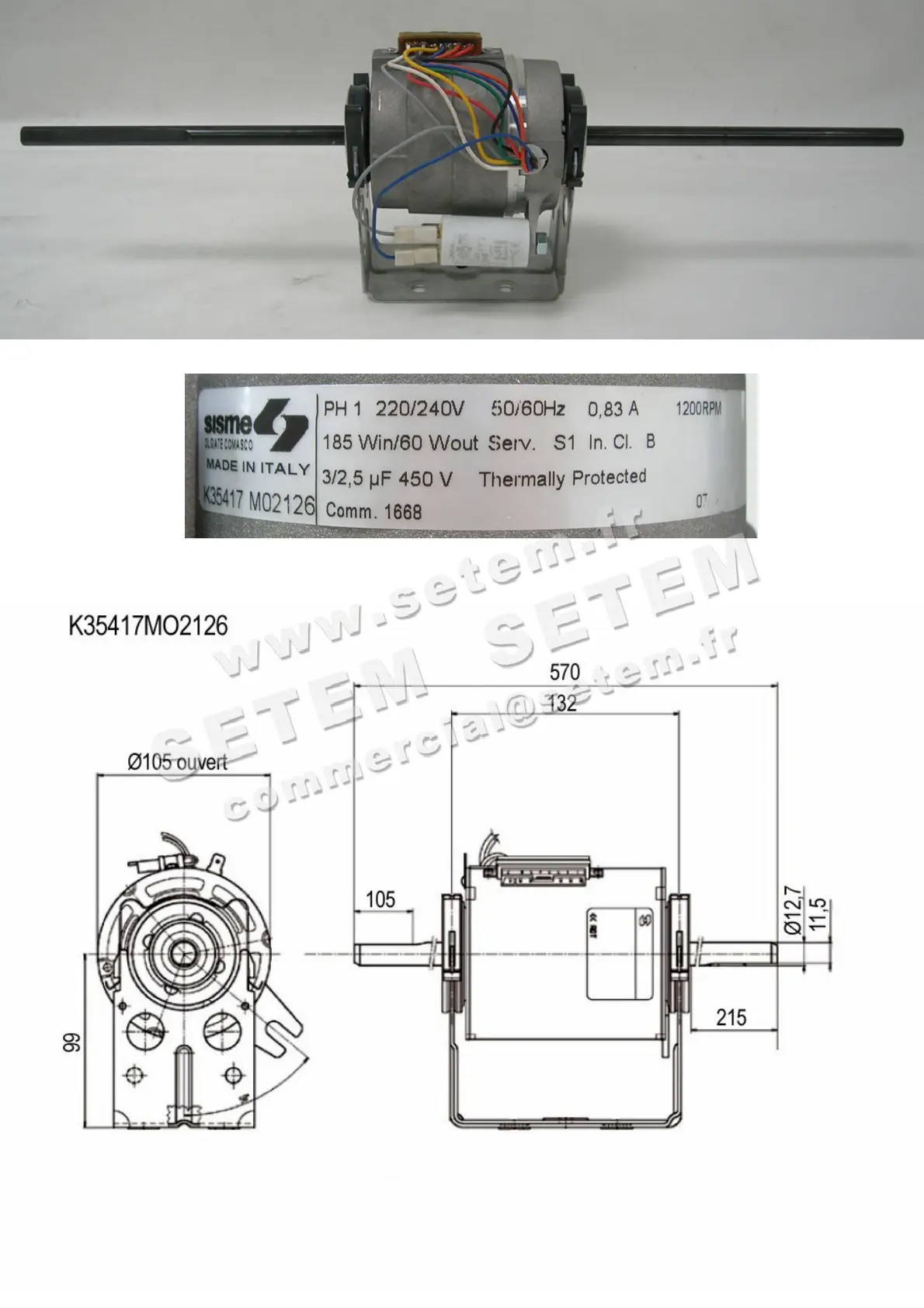 6185002126-MOTEUR SISME K35417M02126 3