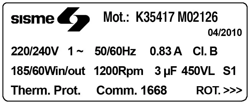6185002126-MOTEUR SISME K35417M02126 2