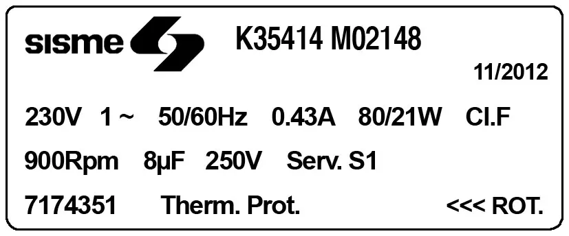 6185002148-MOTEUR SISME K35414MO2148 "7174351" 2