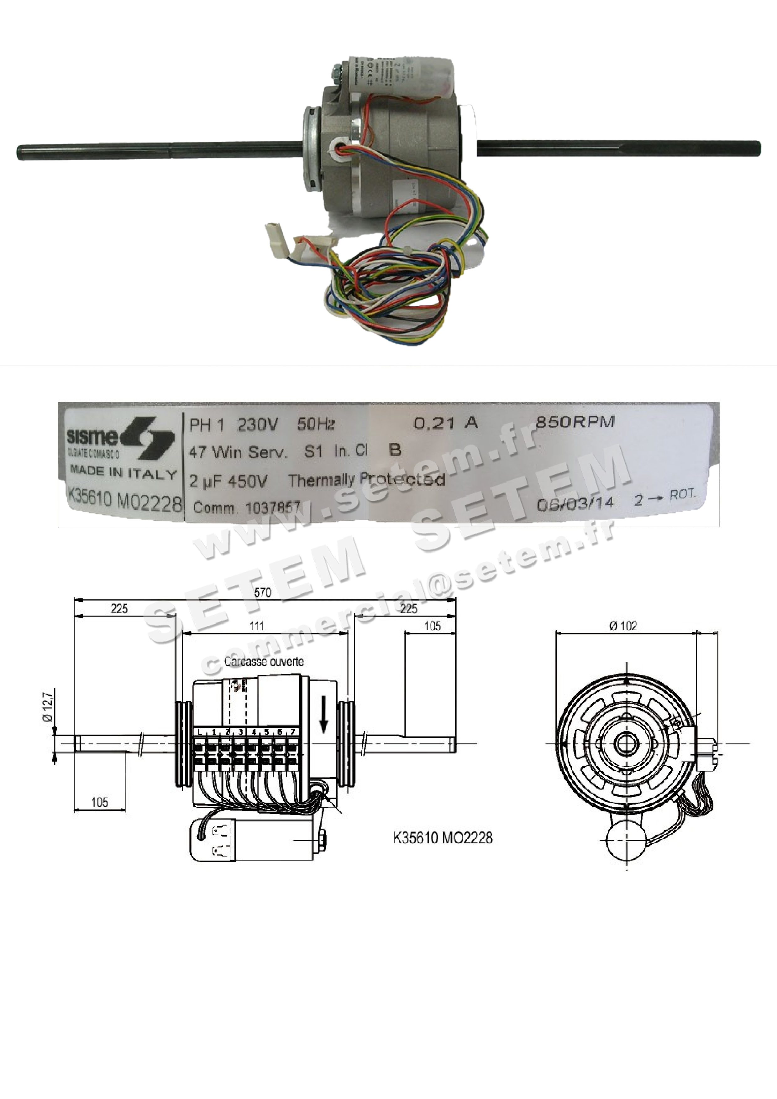 6185002228-MOTEUR SISME K35610M02228 3