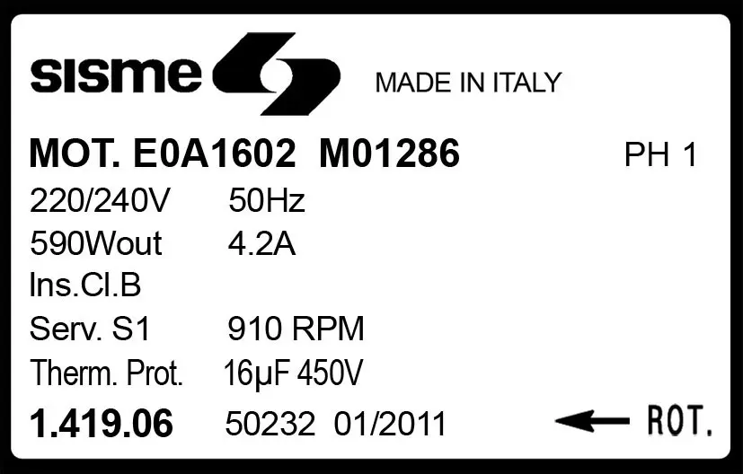 6185002286-MOTEUR SISME E0A1602 MO1286 141906" 2