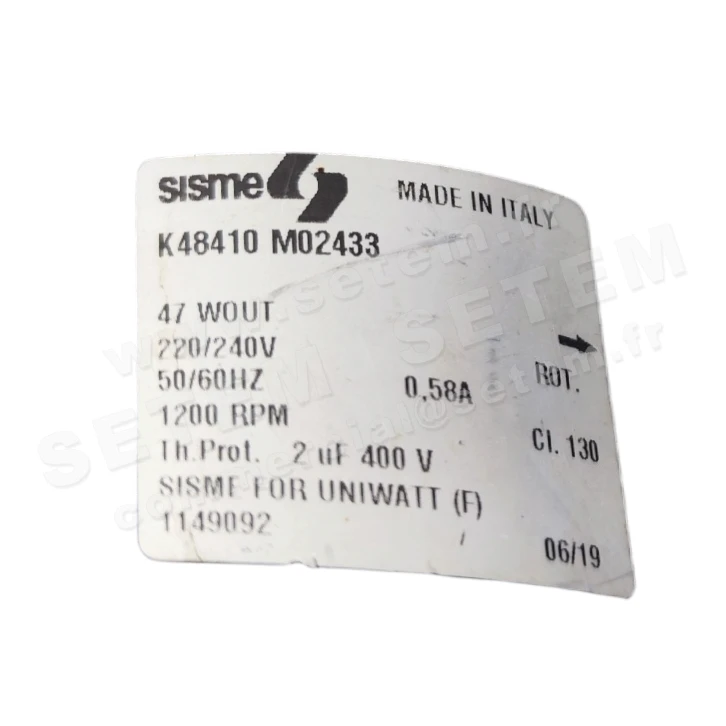 6185002433-MOTEUR SISME K48410M02433