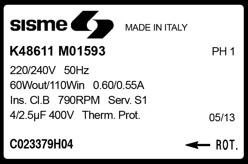 6185002487-MOTEUR SISME K48611MO1593 "C023379H04" 2