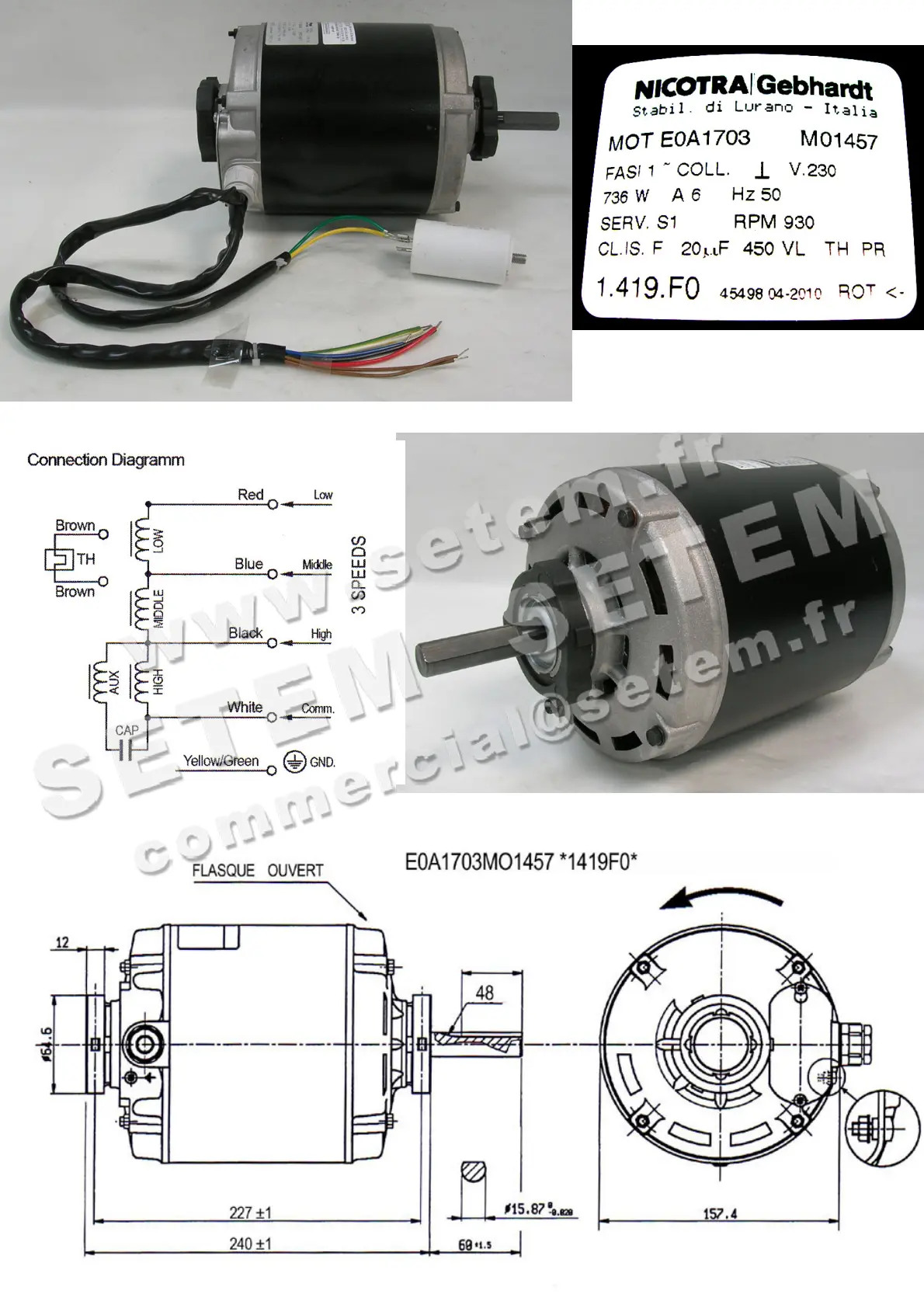 6185002828-MOTEUR SISME E0A1703MO1457 "1419F0" 3
