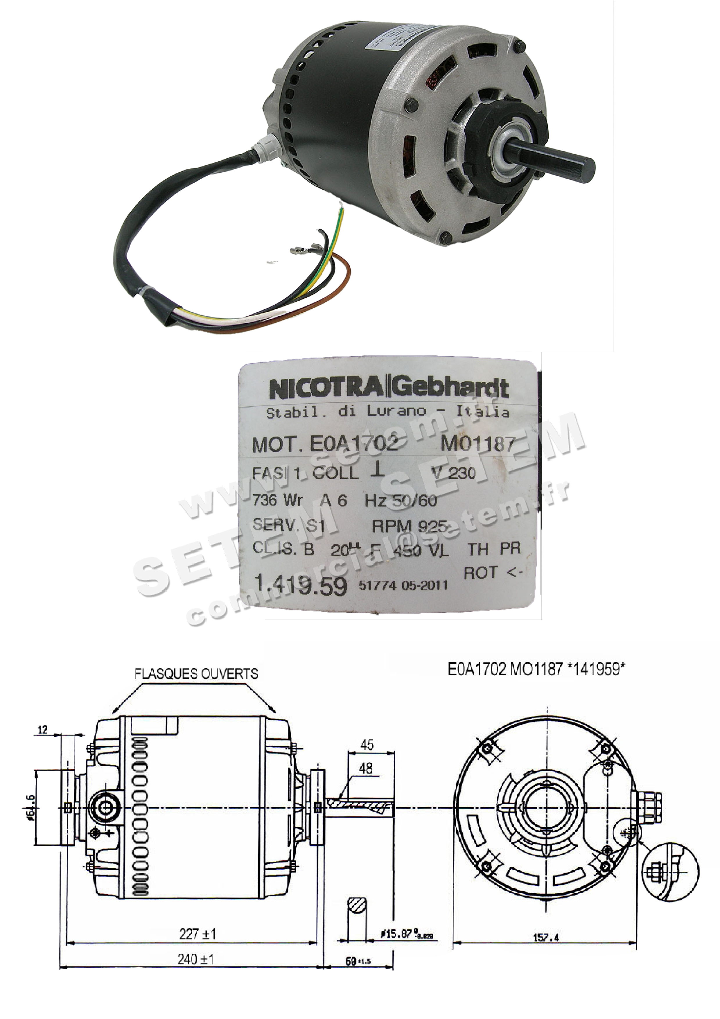 6185002904-MOTEUR SISME E0A1702 MO1187 "141959" 5