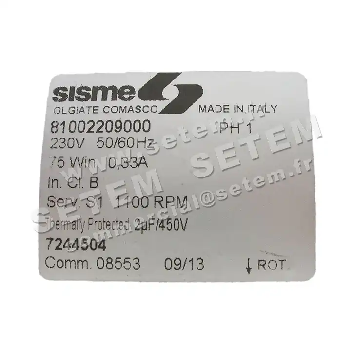 6185003209-VENTILATEUR SISME 81002209000 "7244504" 2