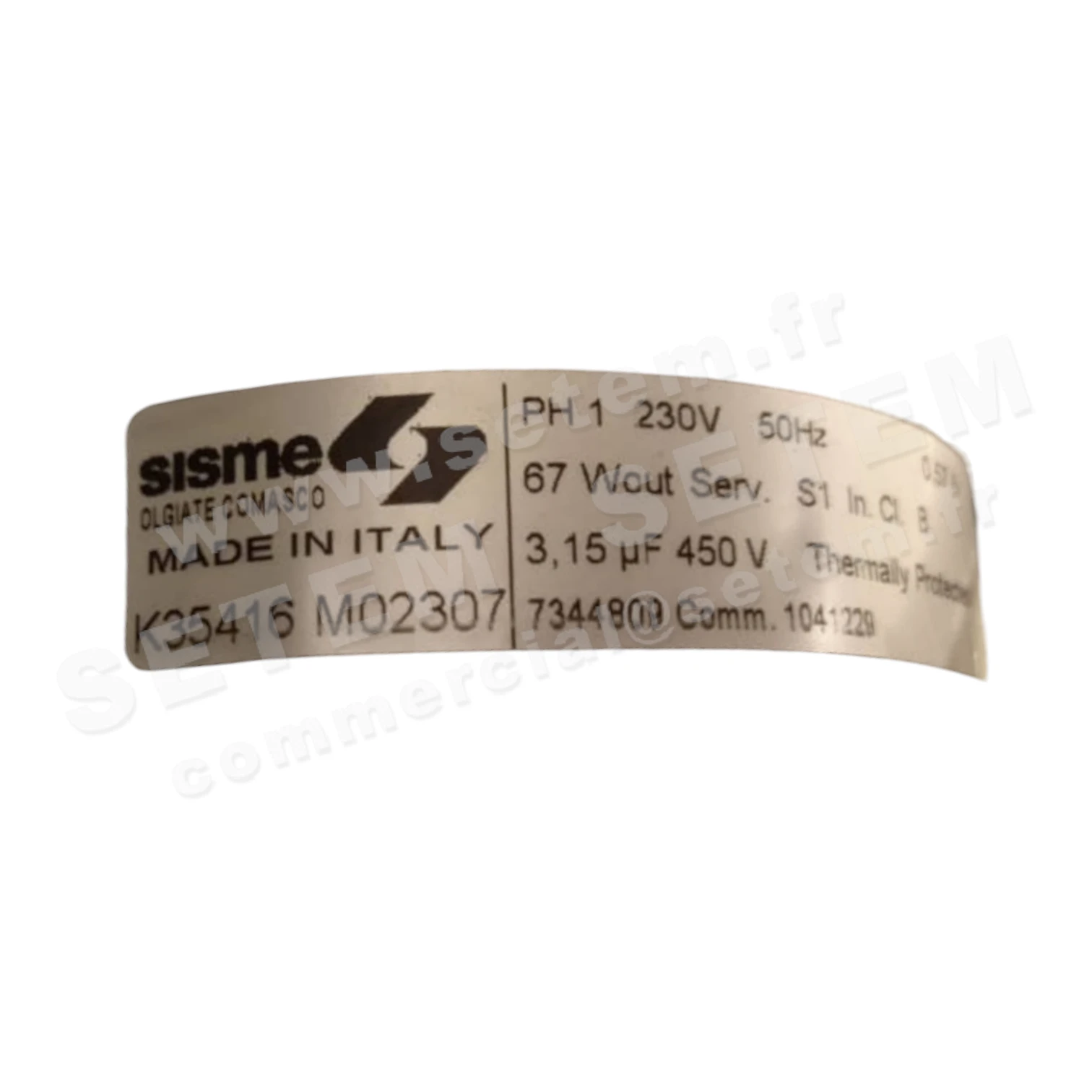 6185006574-MOTEUR SISME K35416M02307 "7344809" 2