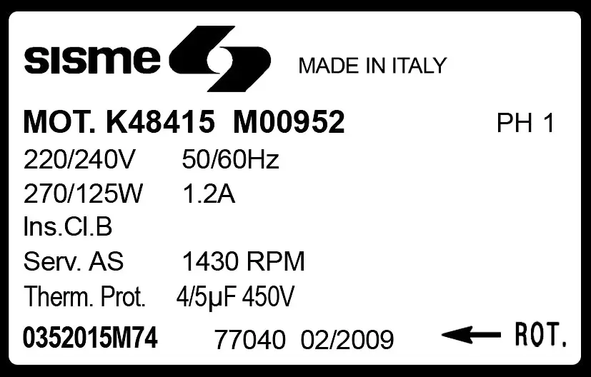 6185007993-MOTEUR SISME K48415MO0952 "0352015M74" 2