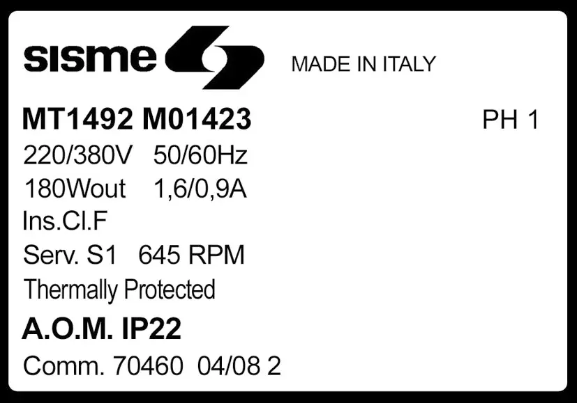 6185008778-MOTEUR SISME MO1423 "MT1492" 2