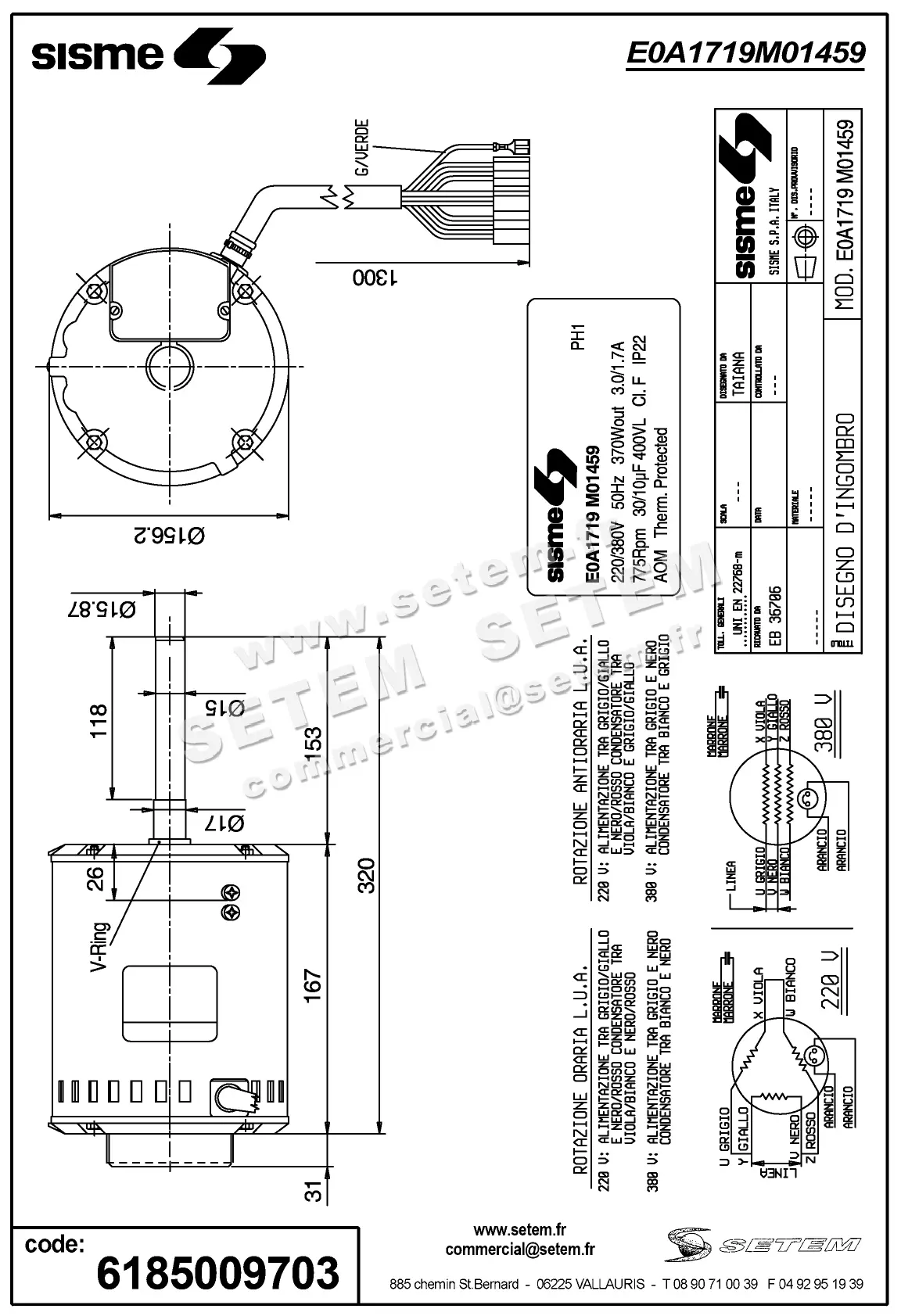 6185009703-MOTEUR SISME E0A1719A MO1459 3