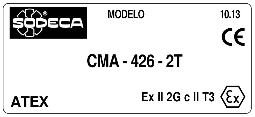 6193000887-VENTILATEUR SODECA CMA-426-2T II2GCIIT3 2