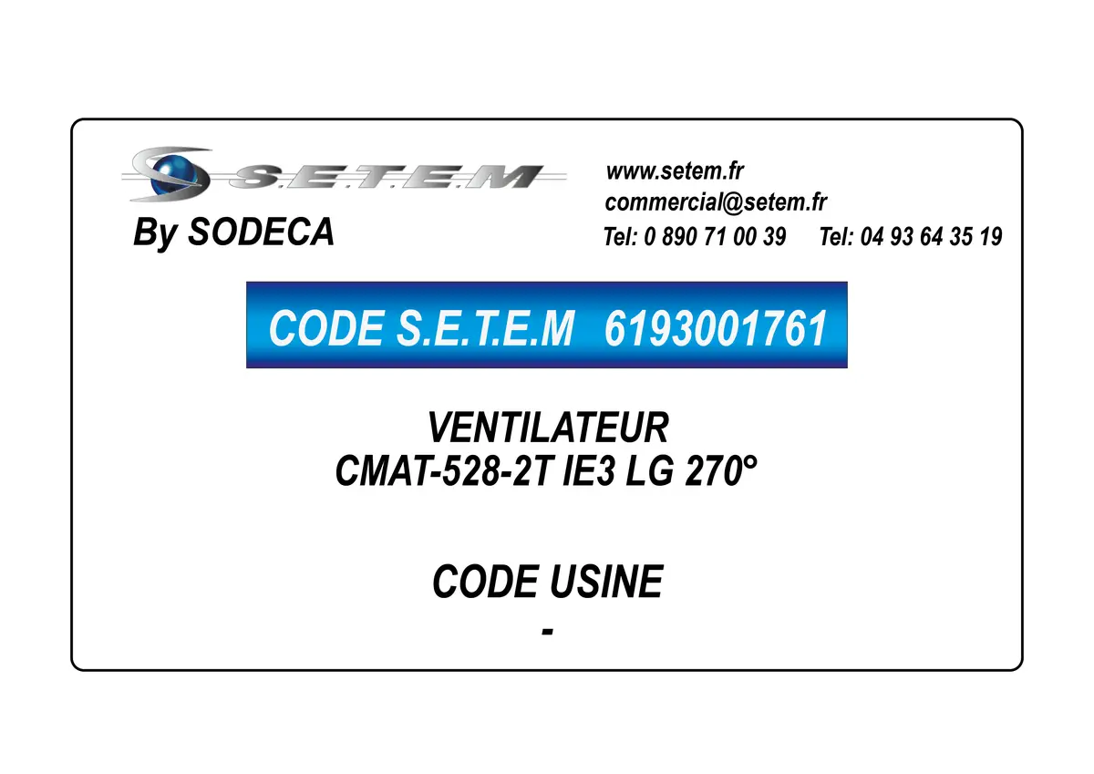6193001761-VENTILATEUR SODECA CMP-512-2M LG 270°