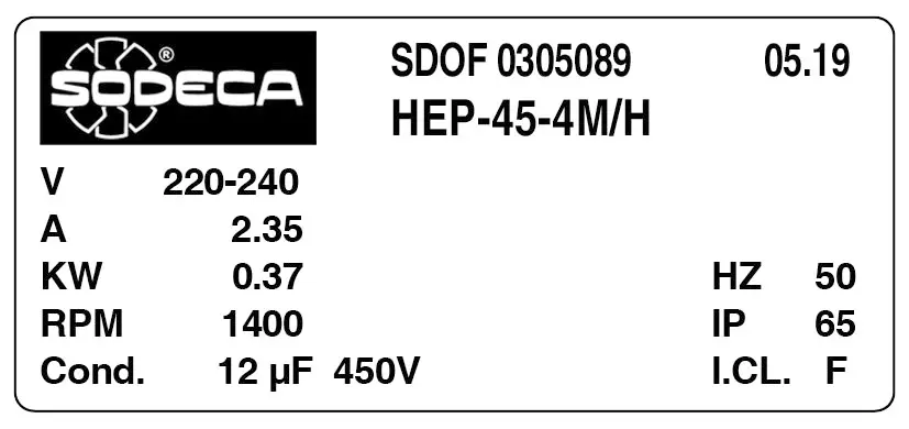 6193004774-VENTILATEUR SODECA HEP-45-4M/H 2