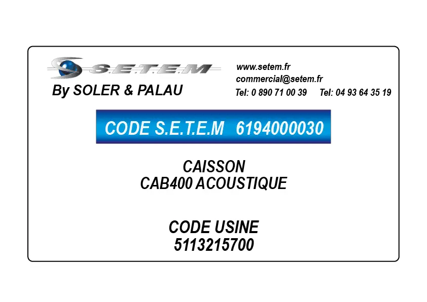 6194000030-CAISSON SP CAB400 ACOUSTIQUE *5113215700*