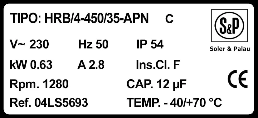 6194000093-VENTILATEUR SP HRB/4.450/35.APNC *04LS5693* 2
