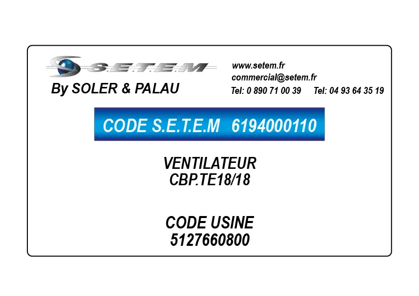 6194000110-VENTILATEUR SP CBP.TE18/18 *5127660800*
