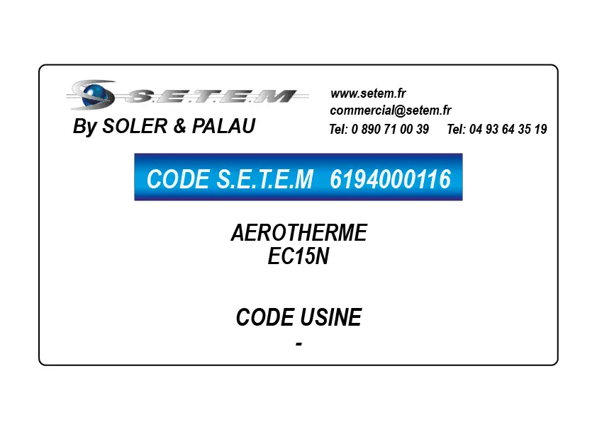 6194000116-AEROTHERME SP EC15N