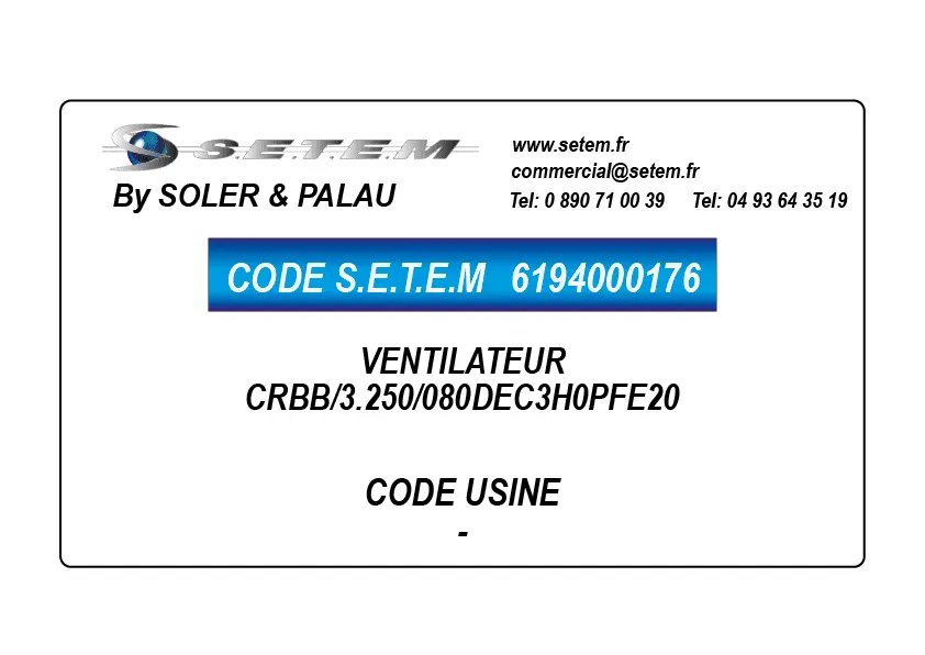 6194000176-VENTILATEUR SP CRBB/3.250/080DEC3H0PFE20