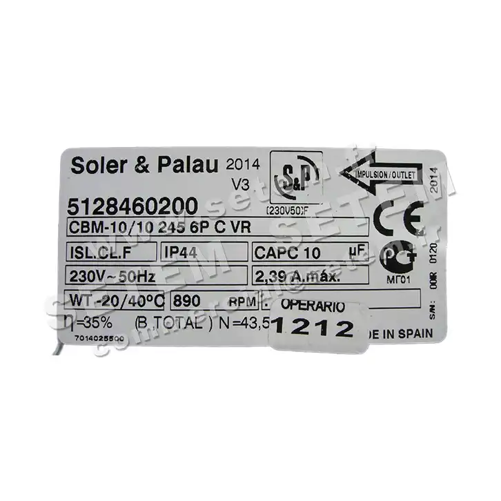 6194000200-VENTILATEUR SP CBM10/10 245W 6P CVR *5128460200* 2