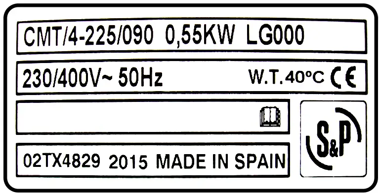 6194000597-VENTILATEUR SP CMT/4.225/90 LG 0° 0.55KW 4P T230/400V 2