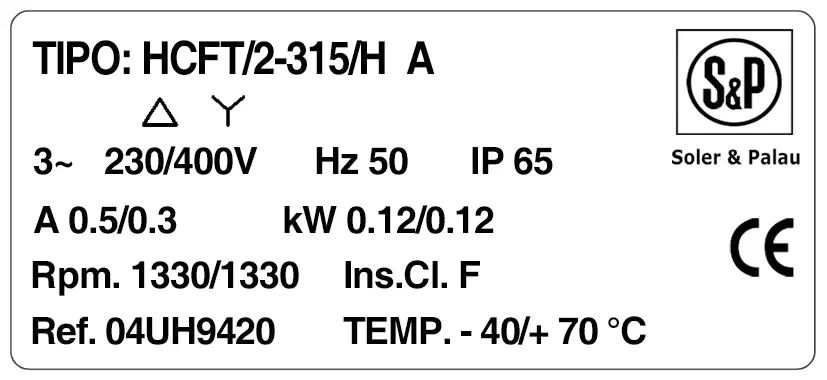 6194000788-VENTILATEUR S&P HCFT/4.315/HA 2