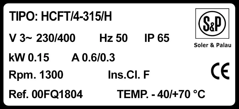 6194000789-VENTILATEUR SP HCFT/4.315/HB 2