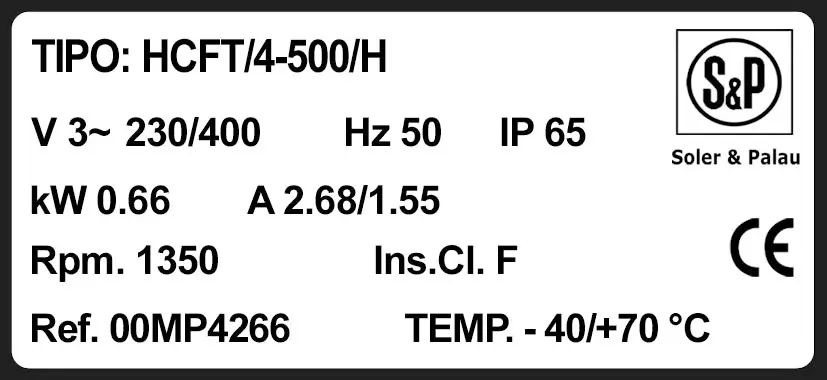 6194000798-VENTILATEUR S&P HCFT/4.500/HA 2