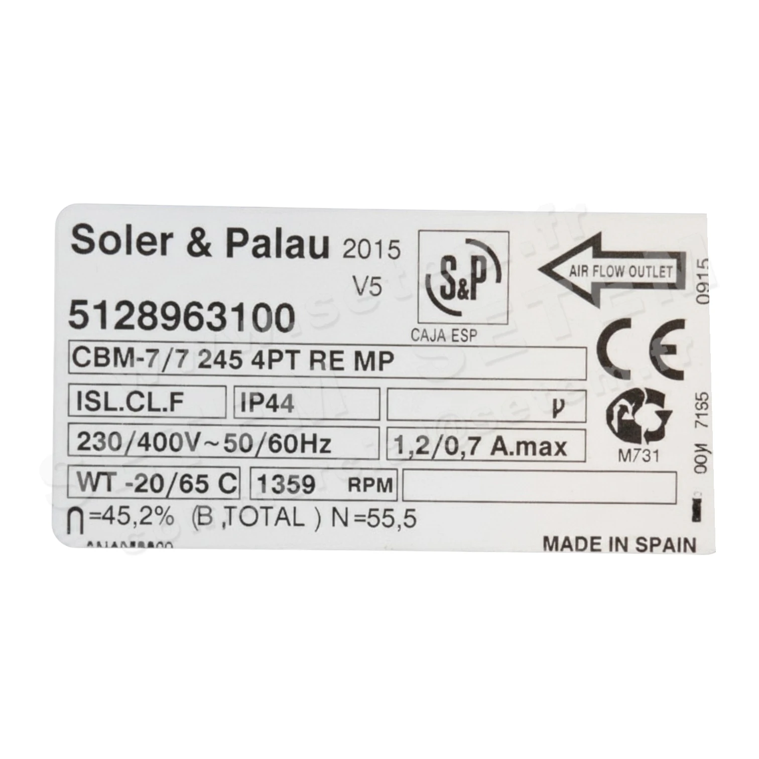 6194000810-VENTILATEUR SP CBM-7/7 245W 4P T230/400V 1V *5128963100*