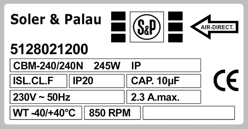 6194000914-VENTILATEUR SP CBM.240/240N 245W 6P M230V 1V YDK240.6 *5128021200* 2