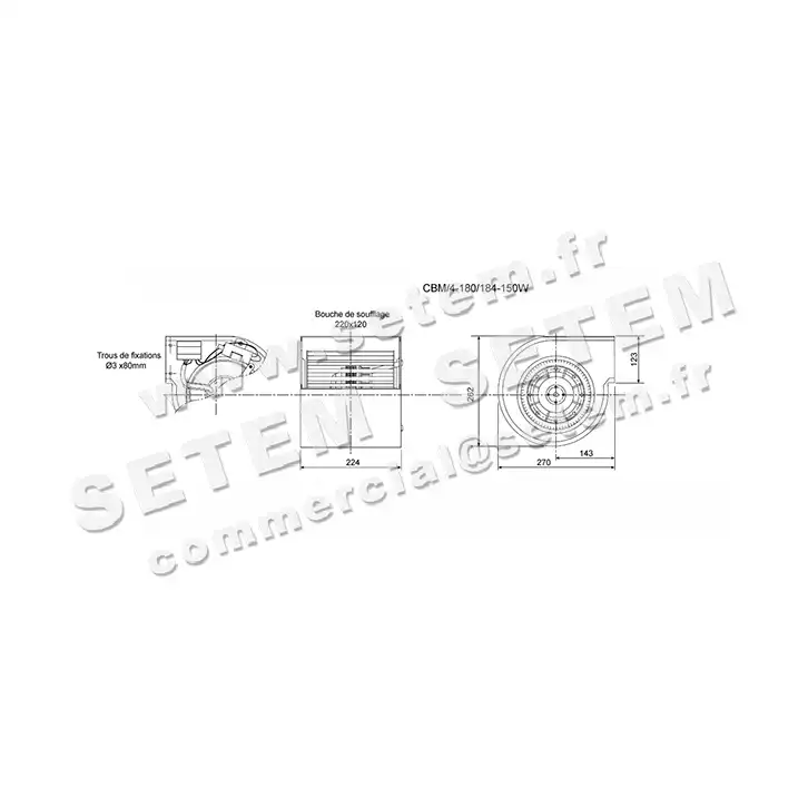 6194001003-VENTILATEUR SP CBM/4.180/184 150W 4P M230V 1V +BB *AA0243* 3