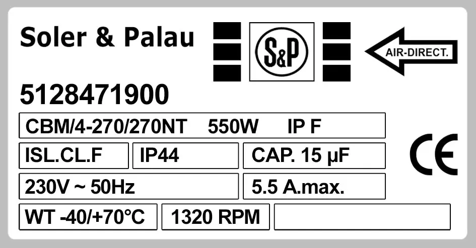 6194001005-VENTILATEUR SP CBM/4.270/270NT 550W +BB *5128471900* 2
