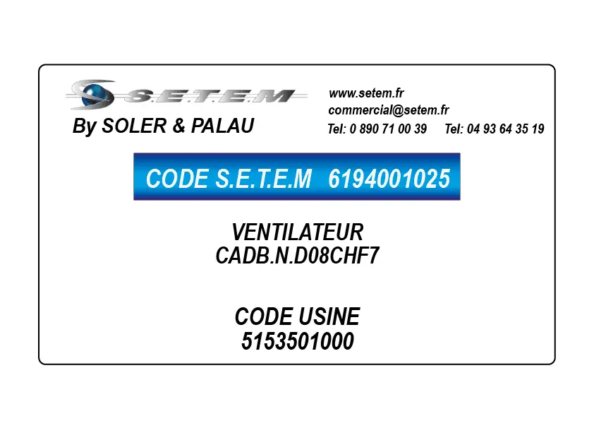 6194001025-VENTILATEUR SP CADB.N.D08CHF7 *5153501000*