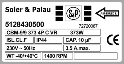 6194001060-VENTILATEUR SP CBM9/9 373W 4P C VR 9073002700 *5128430500* 2