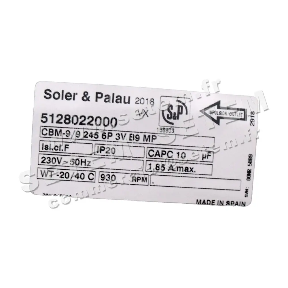6194001080-VENTILATEUR S&P CBM240/240N 245W 6P 3V M230V +BR *5128022000* 9