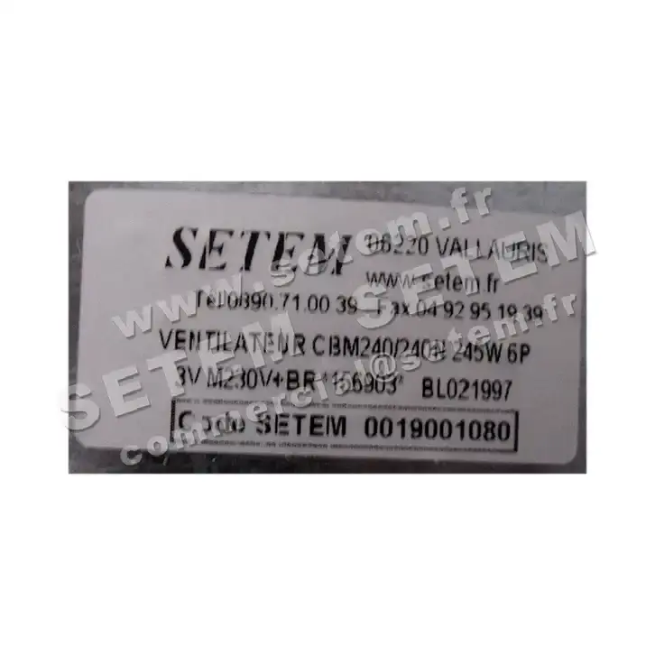 6194001080-VENTILATEUR S&P CBM240/240N 245W 6P 3V M230V +BR *5128022000* 3