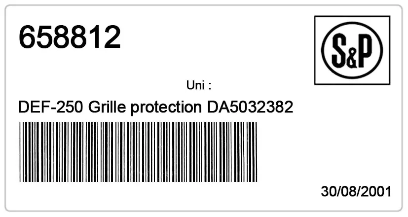 6194001260-GRILLE SP PROTECTION DEF250 2