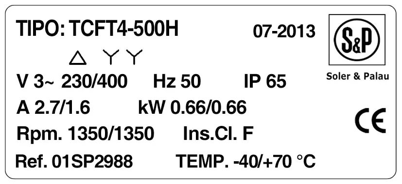 6194001340-VENTILATEUR SP TCFT/4.500/H 2