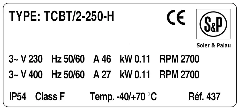 6194001501-VENTILATEUR SP TCBT/2.250/HB 2