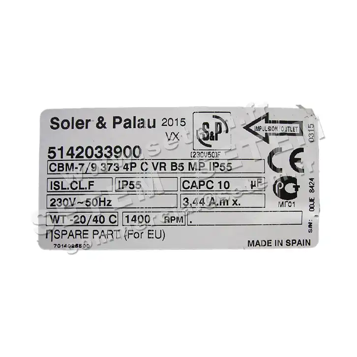 6194002117-VENTILATEUR SP CBM7/9 373W 4P M230V 1V +BB+BR *5142033900*