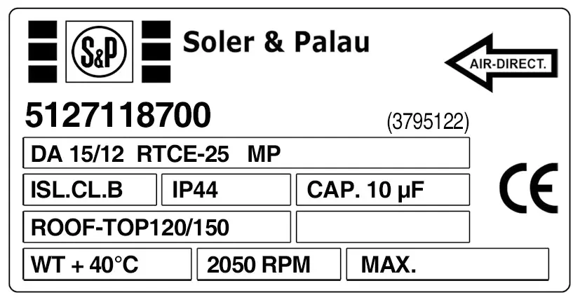 6194004002-VENTILATEUR SP DA15/12RTCE.25MP "3795122" *5127118700* 2